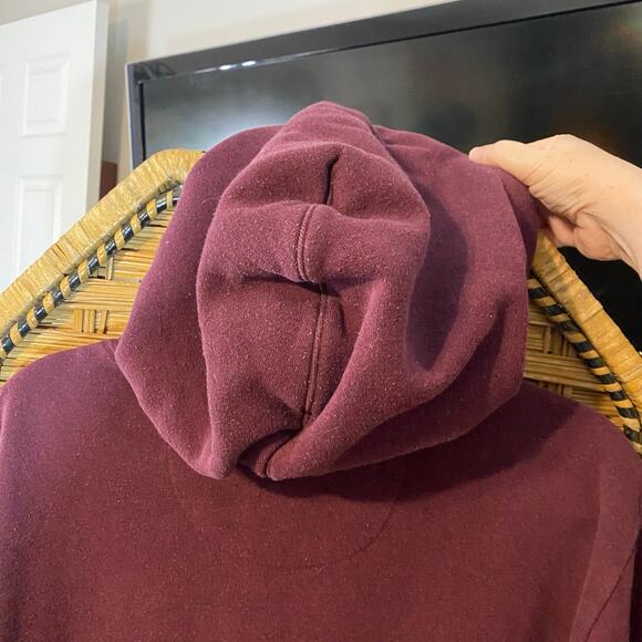 Patagonia Uprisal Logo Hoodie Men’s XL Maroon Recycled Fleece Fair Trade - Picture 6 of 8